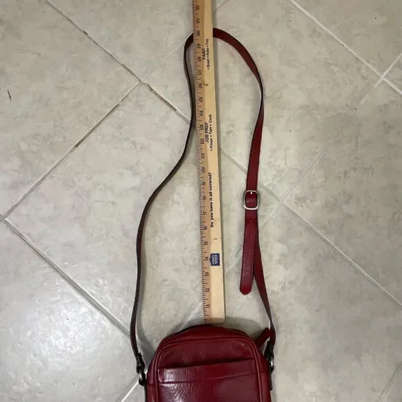 WILSONS LEATHER Pelle Studio Red Leather Bag Crossbody Purse - Picture 9 of 16